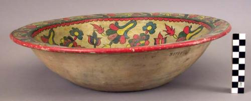 Pottery bowl, highly colored