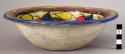 Earthenware bowl with polychrome designs on interior