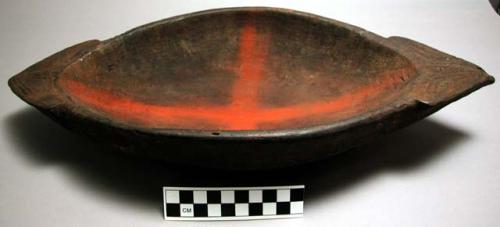 Wooden plate, made by stone implement