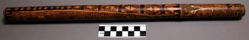 Bamboo tube with burned designs