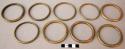 Set of plain brass bracelets (ginuntub, inurug, tinukadan) - worn +