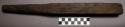 Beater, rectangular head, varying gauges of linear pattern, worn, striated, crac