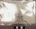 Label?, paper, rectangular, ink inscriptions and drawings of 3 figures