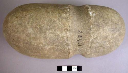 Large grooved stone hammer