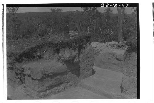 West bench Rm C, B3 & doorway to Rm D.