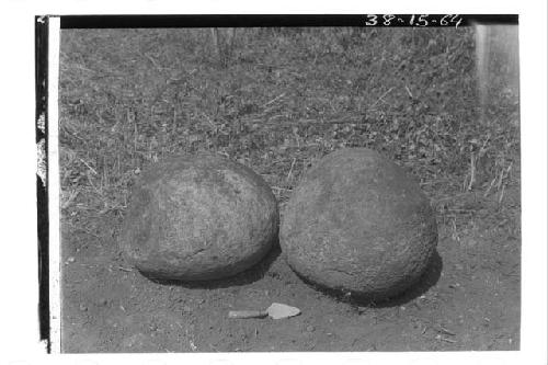 Granite boulders south of B group In small plaza