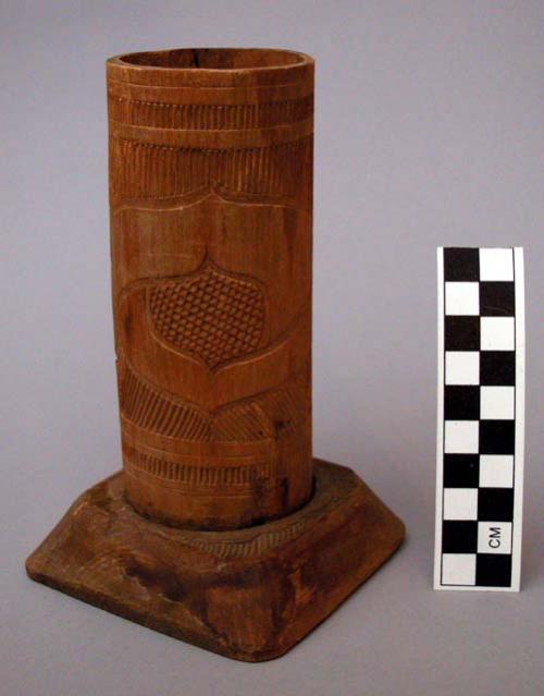 Carved wooden tobacco box