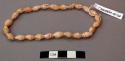 Bead, single strand of plain shell beads, conical, cream and brown