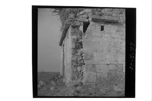 Standing Bldg., Hill Group, section of W. outer wall at SW. corner.