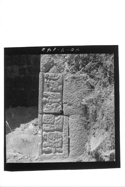 Glyphic Lintel Bldg. Bottom 2 stones, right jamb.