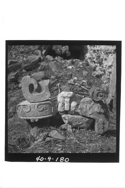 Facade deco. stones.  2nd or 3rd story Palace (W. facade)