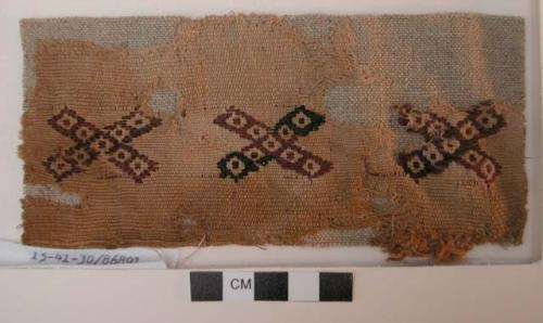 Tunic fragment, weft-patterned