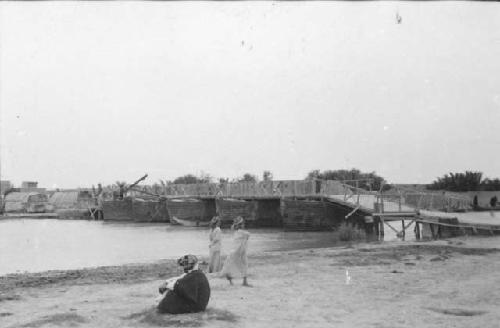 View of the river with bridge Marsh Arab Arabi area