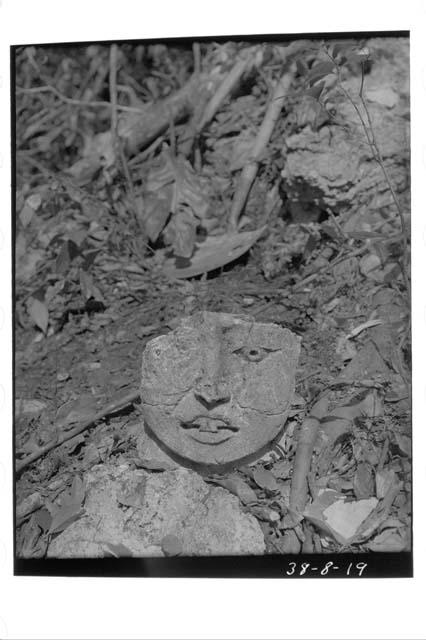 Stucco head, front view