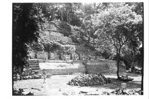 Partly restored reviewing stand, south side of Temple 11