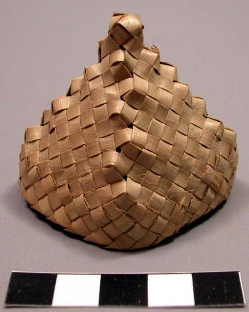 Lid?, basketry, pyramid shaped with squared base