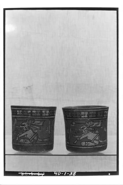 Pair pottery vases.  SAA, 187, 188, Tomb II, Str. 24, Ht. 10 cm.