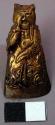 Gilt Metal Object with Clawed Figure in Relief - Fingernail Protector?