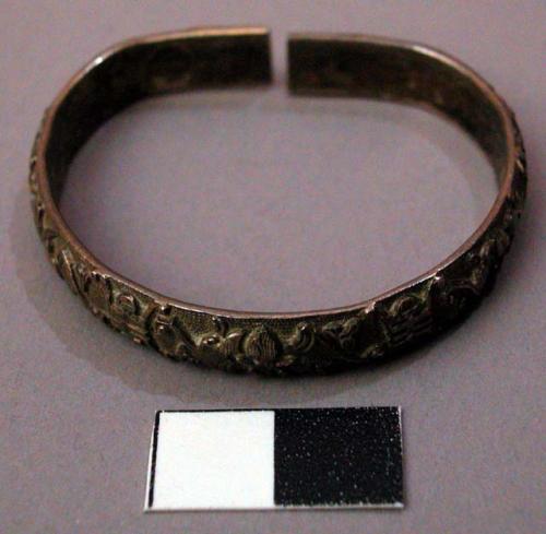 Child's (Silver?) Bracelet with Bat and Longevity Symbol Motifs in Relief