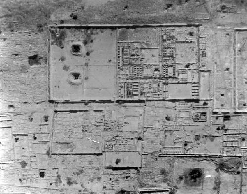 Aerial photograph of area of the archaeological site Chan Chan