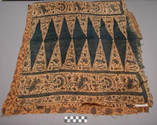 Pieces of brown and black silk batik cloth