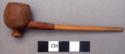 Carved wooden pipe with stem, length: 11.4 cm.