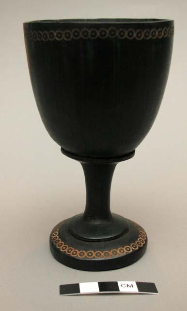 Stemmed goblet of native wood