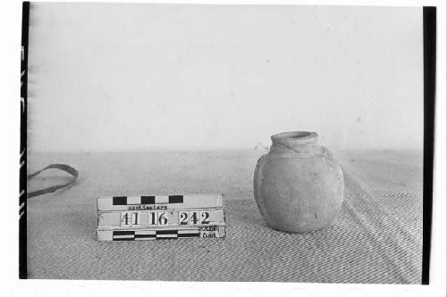 Small Pottery Jar, probably used as Paint-Pot