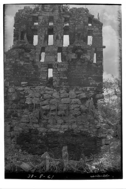 Building 1 facade with masks