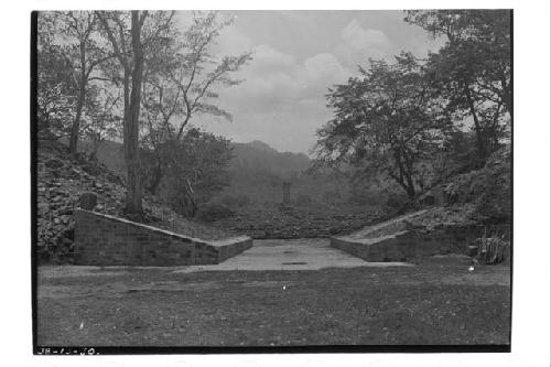 Ballcourt after repair 1938, looking north