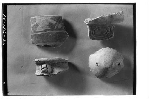 Four sherds from test pit 5-38, 2-3 meter level.