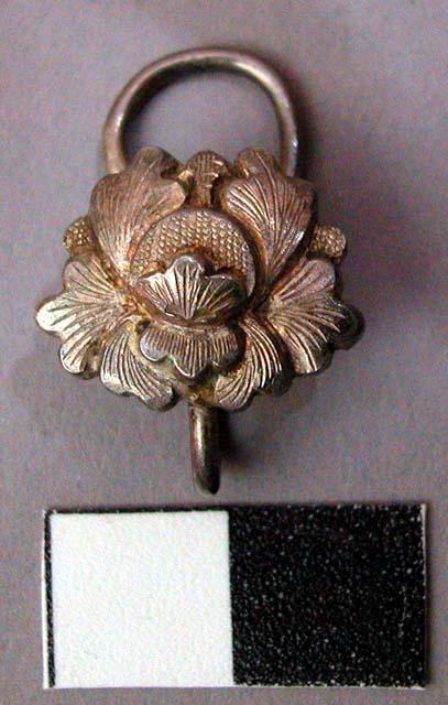 Metal Earring or Clasp with Floral Ornament