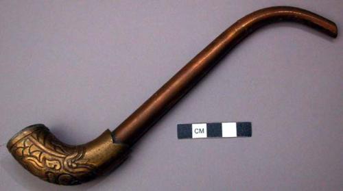 Large Brass Pipe with Carving