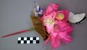 Hair Ornament with Pink Silk and Other Flowers, a Bee, and a Butterfly on Wires