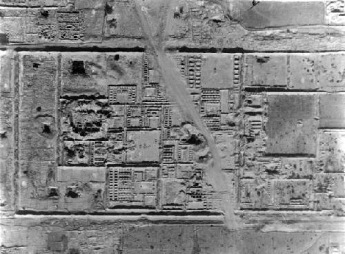 Aerial photograph of area of the archaeological site Chan Chan