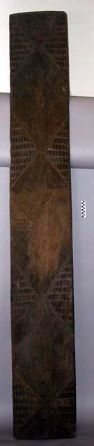 Large, carved wooden board for printing tapa