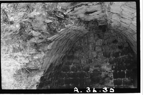 Interior of vaulted section, Group 1; Structure 2; North end