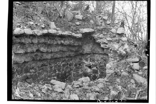 NW. Quad., NE. Bldg., stepped vault of S. room, from SW, Str.7