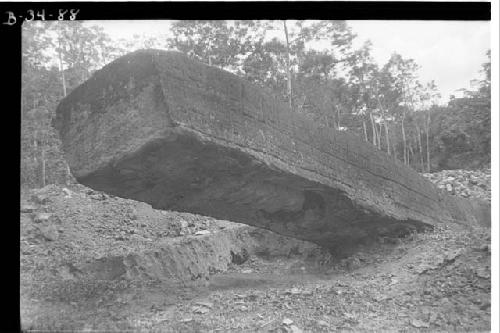 Stela E, excavation started