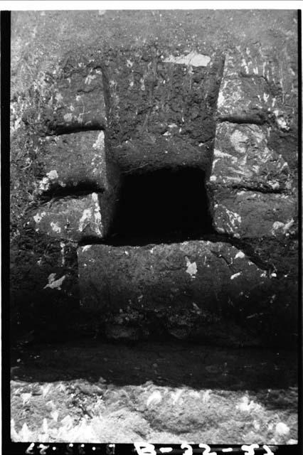 Stela D, entrance to cruciform chamber opened