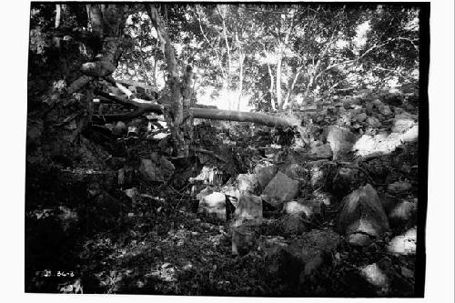 Entrance to temple before excavation, Structure 22