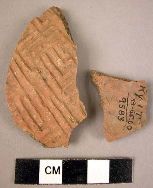 2 stamped potsherds