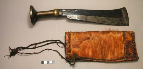 Iron knife and sheath.  Bangala or Bianzi  (Bayanzi) make.