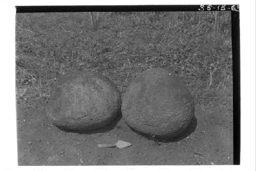 Granite boulders south of B group In small plaza