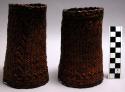 Bamboo armlets, herringbone weave, "worn over the elbow, made of bamboo frame ov