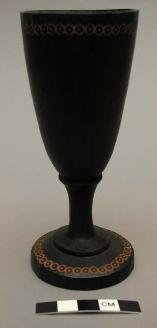 Stemmed goblet of native wood