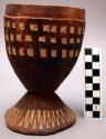 Carved wooden vessel - used for cheese and butter making; approx. 6 1/4" high