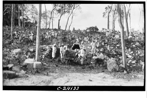 North Colonnade - North gate, beginning of excavations, looking N.