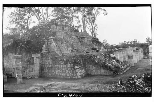 NE Colonnade - looking NW, W. end after excavation