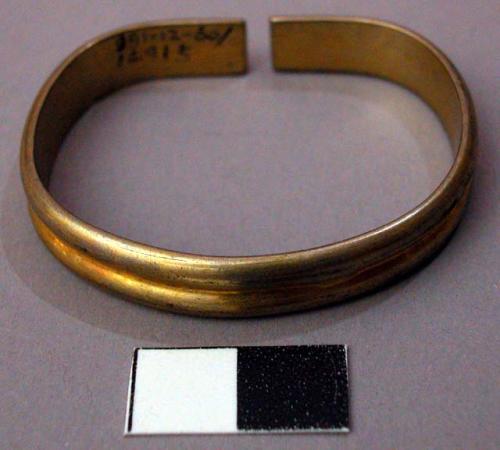 Brass Arm Ring with Depressed  Incised Around Center